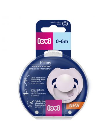 Lovi Smoczek silikonowy dynamiczny 0-6m Prime Lilac 1 szt.