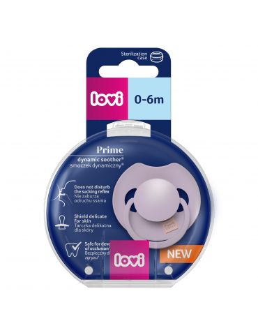 Lovi Smoczek silikonowy dynamiczny 0-6m Prime Violet 1 szt.