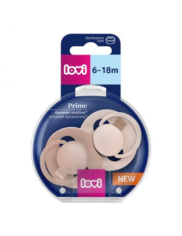 Lovi Smoczek silikonowy dynamiczny 6-18m Prime Nude/Blush 2 szt.