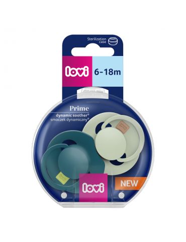 Lovi Smoczek silikonowy dynamiczny 6-18m Prime Pistachio/Green 2 szt.