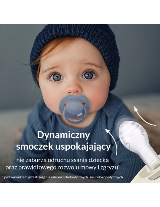 Lovi Smoczek silikonowy dynamiczny 6-18m Prime Coconut/Ivory 2 szt.