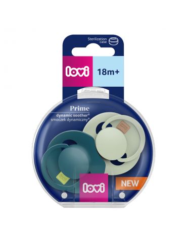 Lovi Smoczek silikonowy dynamiczny 18m+ Prime Pistachio/green 2 szt.