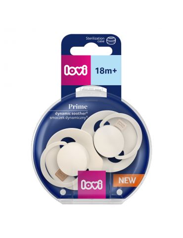 Lovi Smoczek silikonowy dynamiczny 18m+ Prime Coconut/Ivory 2 szt.