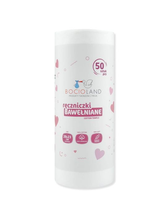 Bocioland Ręczniki bawełniane w rolce 20x23 cm 50 szt.