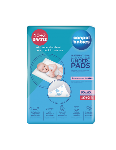 Canpol Babies Wielofunkcyjne podkłady higieniczne 90x60 10 + 2gratis