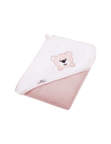 Bocioland Okrycie kąpielowe Miś 100/100 retro róż