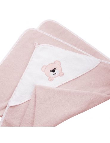 Bocioland Okrycie kąpielowe Miś 100/100 retro róż
