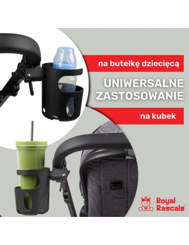 Royal Rascals Uniwersalny uchwyt na kubek do wózka dziecięcego czarny