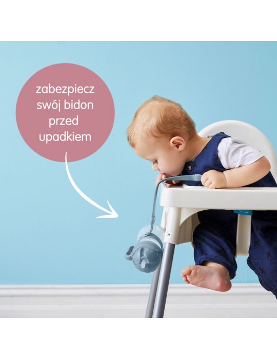 B.Box Smycz do bidonu ze słomką błękitna
