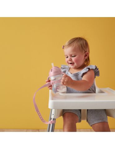 B.Box Smycz do bidonu ze słomką różowa