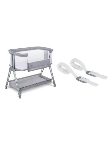 Lionelo Łóżeczko dostawne 2w1 Luna Grey Concrete