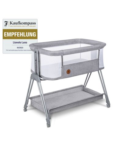 Lionelo Łóżeczko dostawne 2w1 Luna Grey Concrete