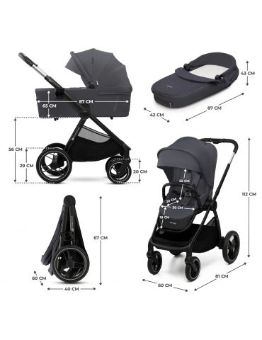 Kinderkraft Nea 2 Wózek głęboko-spacerowy Deep grey