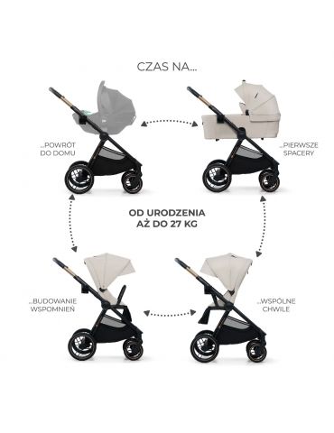 Kinderkraft Nea 2 Wózek głęboko-spacerowy Soft beige