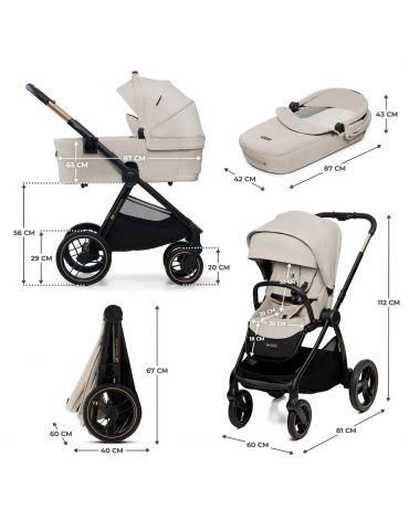 Kinderkraft Nea 2 Wózek głęboko-spacerowy Soft beige