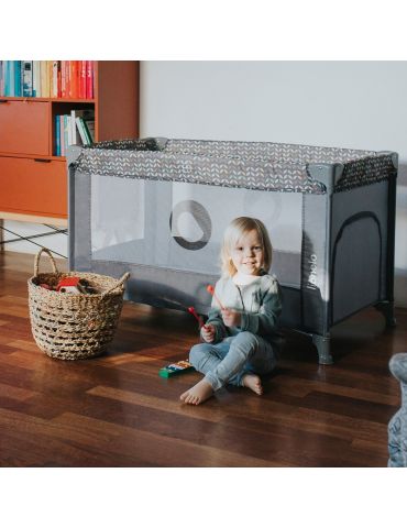 Lionelo Łóżeczko turystyczne Stefi Grey Concrete multicolor