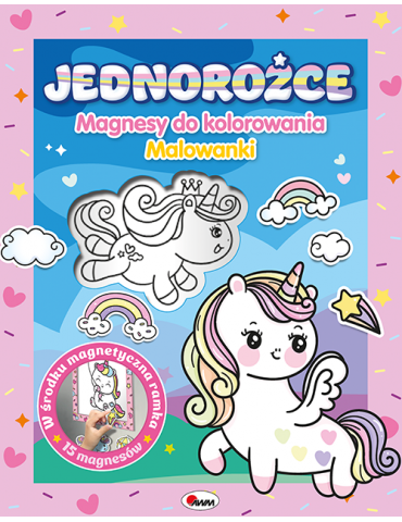 Książeczka Magnesy do kolorowania Jednorożce AWM