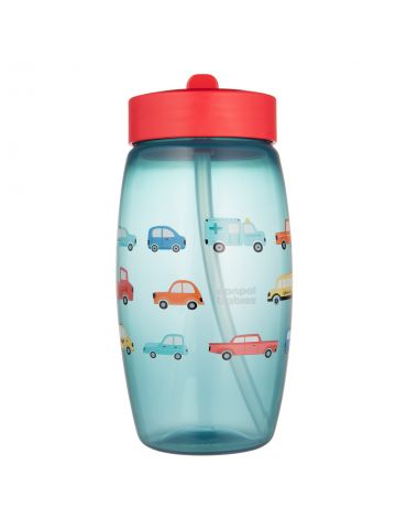 Canpol babies Bidon ze składanym ustnikiem 400ml Samochody niebieski