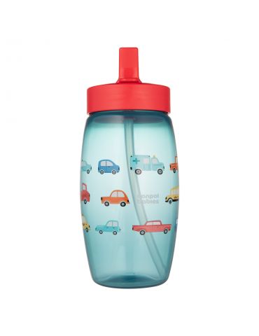 Canpol babies Bidon ze składanym ustnikiem 400ml Samochody niebieski
