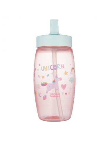 Canpol babies Bidon ze składanym ustnikiem 400ML Jednorożce różowy