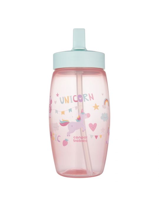 Canpol babies Bidon ze składanym ustnikiem 400ML Jednorożce różowy