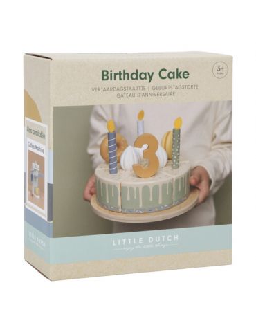 Little Dutch Drewniany torcik urodzinowy błękit