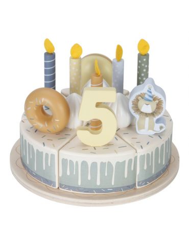 Little Dutch Drewniany torcik urodzinowy błękit