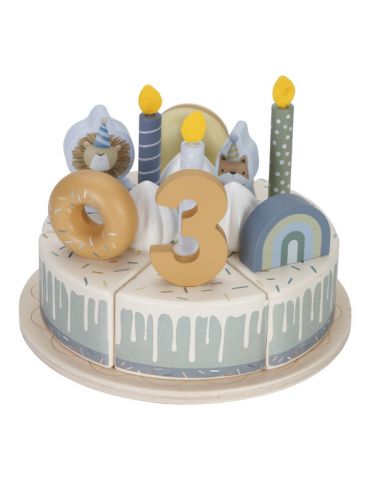 Little Dutch Drewniany torcik urodzinowy błękit
