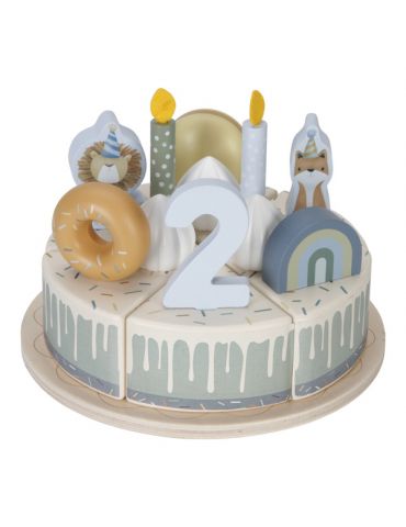 Little Dutch Drewniany torcik urodzinowy błękit