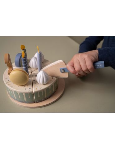 Little Dutch Drewniany torcik urodzinowy błękit