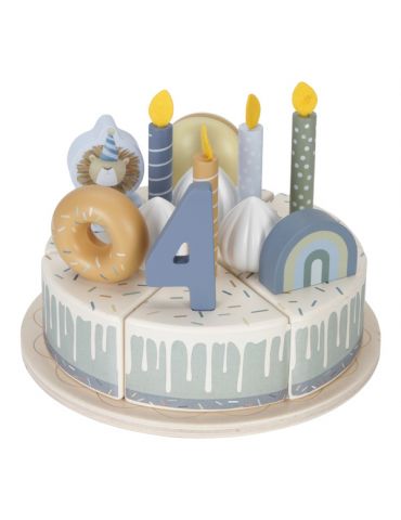 Little Dutch Drewniany torcik urodzinowy błękit