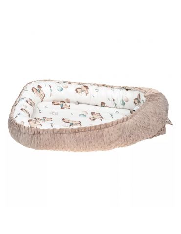 Bonjour Cherie Kokon niemowlęcy bambusowy Koniki Minky Beige