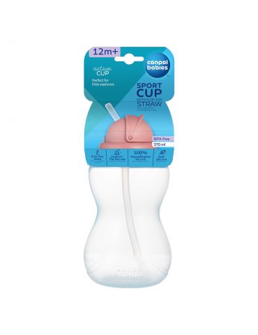 Canpol Babies Bidon ze składaną rurką 370ml niebieski