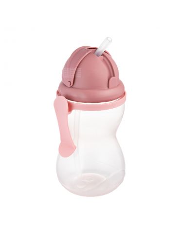 Canpol Babies Bidon ze składaną rurką 370ml różowy