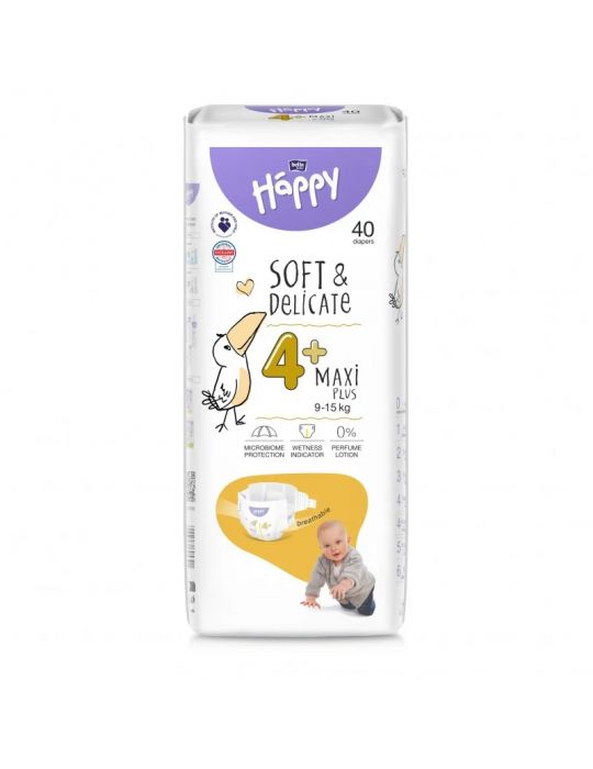 Bella Happy Pieluchy Soft & Delicate Maxi plus 4+ 9-15 kg 40 sztuk