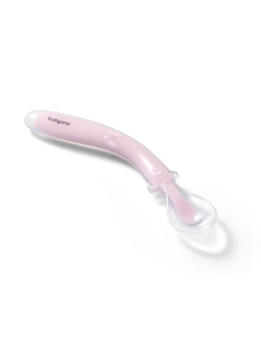 BabyOno Elastyczna silikonowa łyżeczka różowa