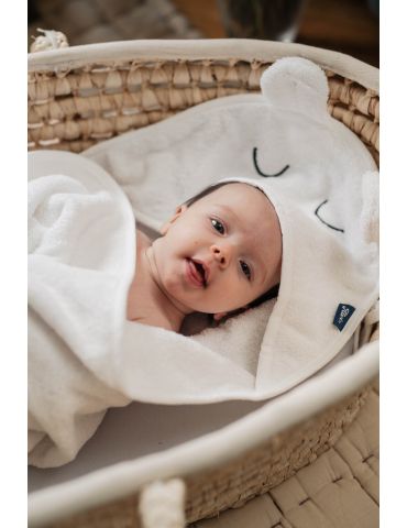 Alvi Ręcznik z kapturkiem + myjka frotte Faces jasnoniebieski