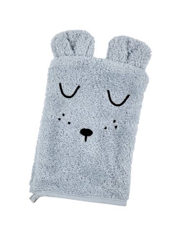 Alvi Ręcznik z kapturkiem + myjka frotte Faces jasnoniebieski