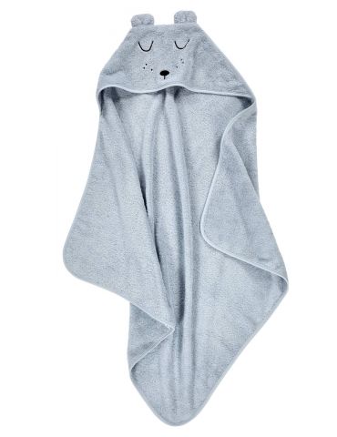 Alvi Ręcznik z kapturkiem + myjka frotte Faces jasnoniebieski