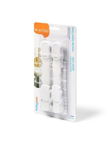 BabyOno Zabezpieczenie do mebli Blokada uniwersalna 4 szt.