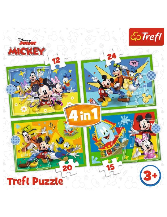 Trefl Puzzle Myszka Miki wśród przyjaciół 4w1