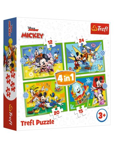 Trefl Puzzle Myszka Miki wśród przyjaciół 4w1