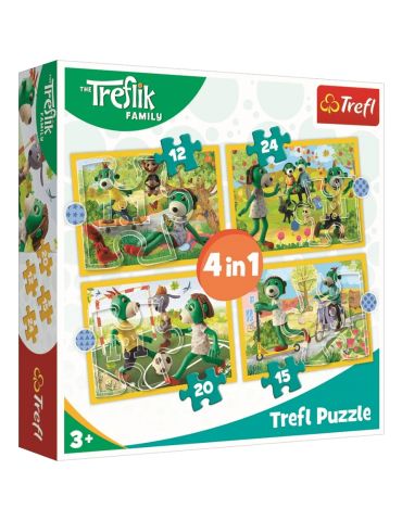 Trefl Puzzle Wspólne zabawy Treflików Rodzina Treflików 4w1
