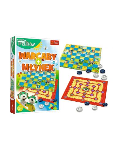 Trefl Gra planszowa Warcaby i Młynek Rodzina Treflików