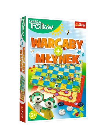 Trefl Gra planszowa Warcaby i Młynek Rodzina Treflików