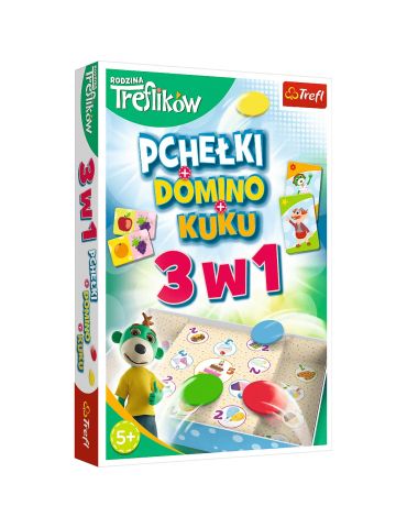 Trefl Gra rodzinna Rodzina Treflików Domino Pchełki Kuku 3w1