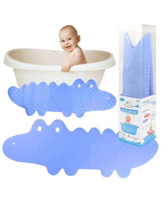 Bocioland Mata antypoślizgowa do kąpieli Krokodyl niebieska