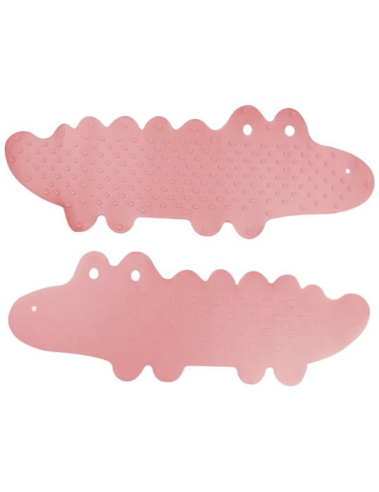 Bocioland Mata antypoślizgowa do kąpieli Krokodyl różowa