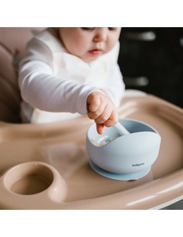 BabyOno Silikonowa miseczka z przyssawką niebieska