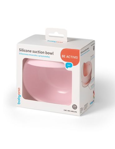 BabyOno Silikonowa miseczka z przyssawką różowa